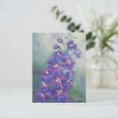 0429 Paars -delfiniumBriefkaart Briefkaart (Staand voorkant)