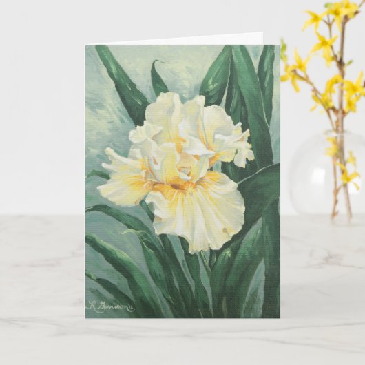0434 Cream Iris-Moederdag Kaart (Gele Bloem)