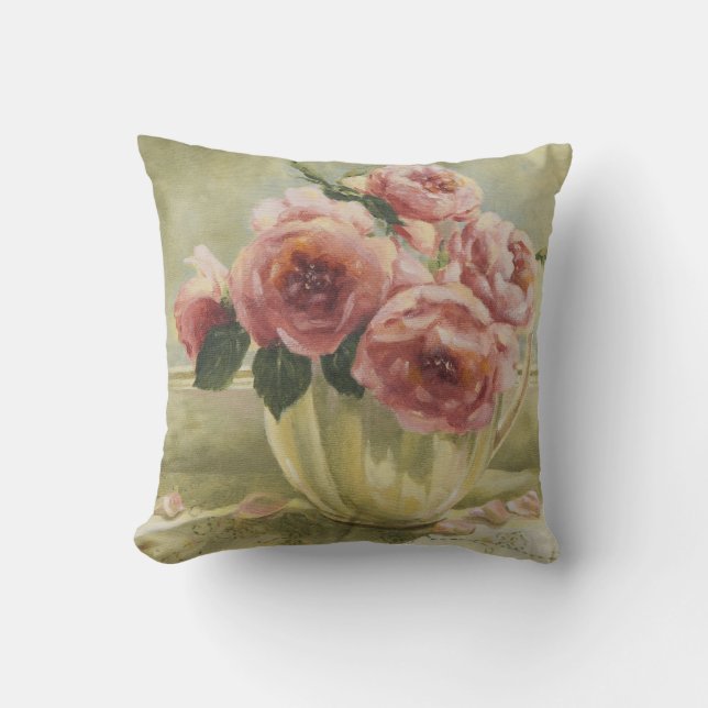 0437 Engelse Rozen in Pitcher Kussen (Voorkant)