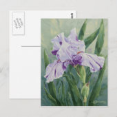 0440 Paars gestremd Iris Briefkaart (Voorkant / Achterkant)