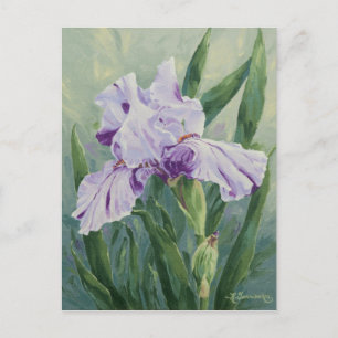 0440 Paars gestremd Iris Briefkaart