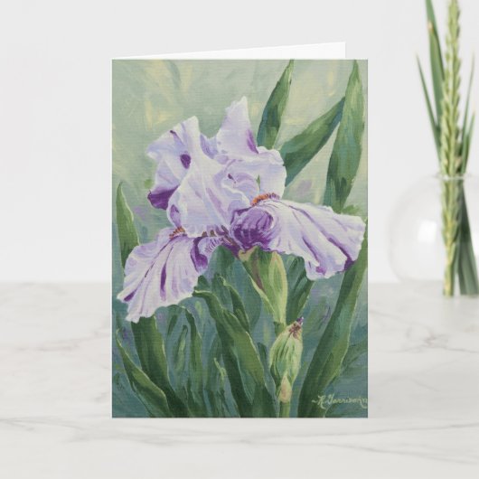 0440 Paarse gestremde Iris Sympathikaart Kaart (Voorkant)