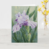 0440 Paarse gestremde Iris Sympathikaart Kaart (Gele Bloem)