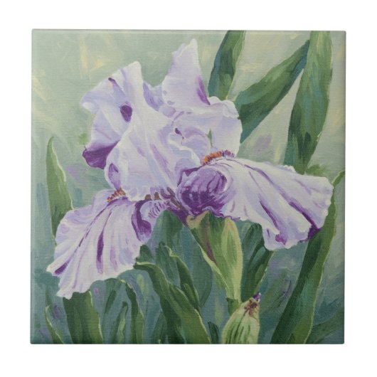 0440 Paarse iris Tegeltje (Voorkant)