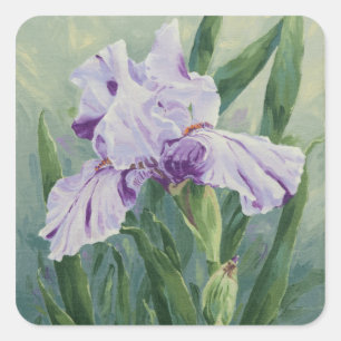 0440 Paarse iris Vierkante Sticker