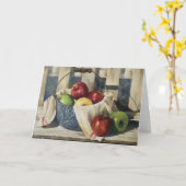 0449 Appelen in Enamelware Pail Birthday Card Kaart (Gele Bloem)