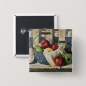0449 Appelen in Enamelware Pail Vierkante Button 5,1 Cm (Voorkant /achterkant)