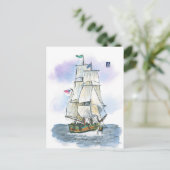 (044) Lady Washington Tall Ship Briefkaart (Staand voorkant)