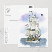 (044) Lady Washington Tall Ship Briefkaart (Voorkant / Achterkant)