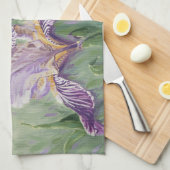 0455 Paarse Irises Theedoek (Quarter Fold)