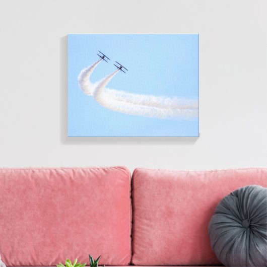 0457-Twee bi-vliegtuigen Canvas Afdruk (Insitu (Woonkamer))