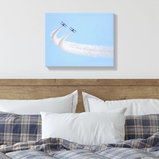 0457-Twee bi-vliegtuigen Canvas Afdruk (Insitu (Slaapkamer))