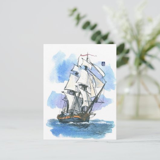 (045) HMS Surprise Tall Ship Briefkaart (Staand voorkant)