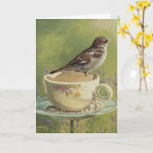 0470 Sparrow Birthday-kaart Kaart (Gele Bloem)