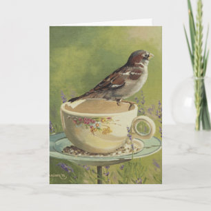 0470 Sparrow Birthday-kaart Kaart