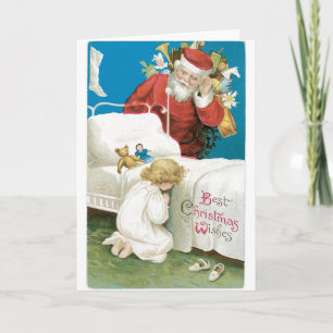 048 Vintage Christmas Kaart Santa Claus Bidden