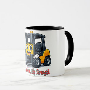 0499 Gelukkig Vorkheftruck Cartoon Mascotte Mok