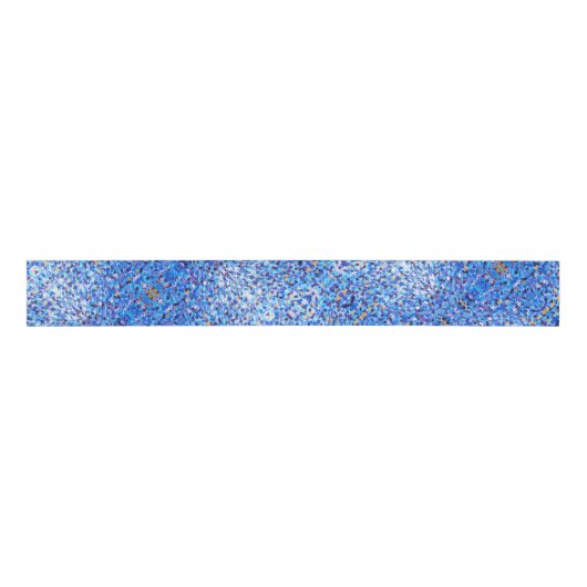 049 Blauw en goudkoolstof Grosgrain Lint (Voorkant)