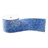 049 Blauw en goudkoolstof Grosgrain Lint (Spoel)