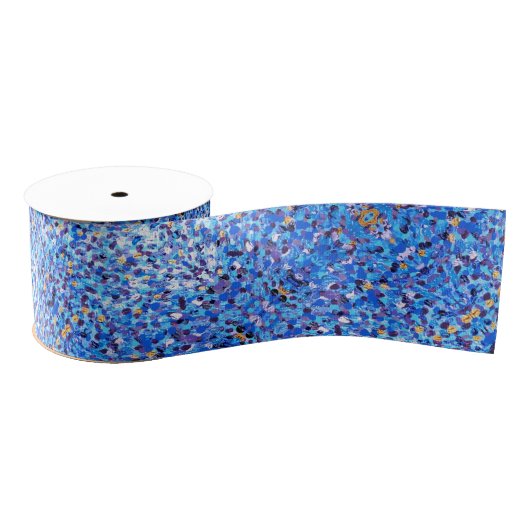 049 Blauw en goudkoolstof Grosgrain Lint (Spoel)