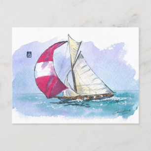 (049) Racing Sloop Sailboat Briefkaart