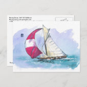 (049) Racing Sloop Sailboat Briefkaart (Voorkant / Achterkant)