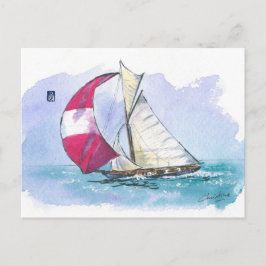 (049) Racing Sloop Sailboat Briefkaart