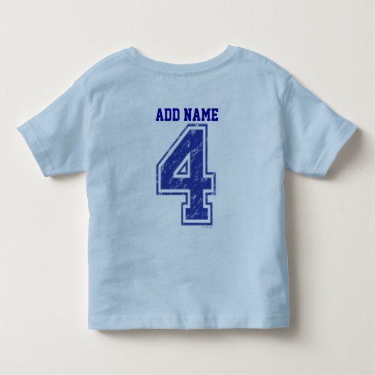 04 Custom Jersey Blue Kinder Shirts (Achterkant)