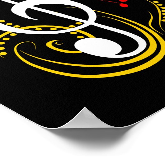 04 Reggae Music Clef Poster (Hoek)