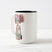 04A Dollz by: Svace - Series 01 Tweekleurige Koffiemok (Voorkant links)