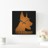 0513032011 Dobermann Vierkante Klok (Huis)