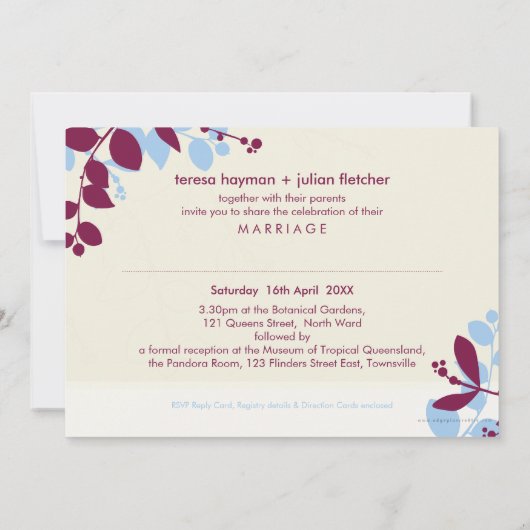 051-Tonya: bruiloft nodigt 1 uit Kaart (Achterkant)