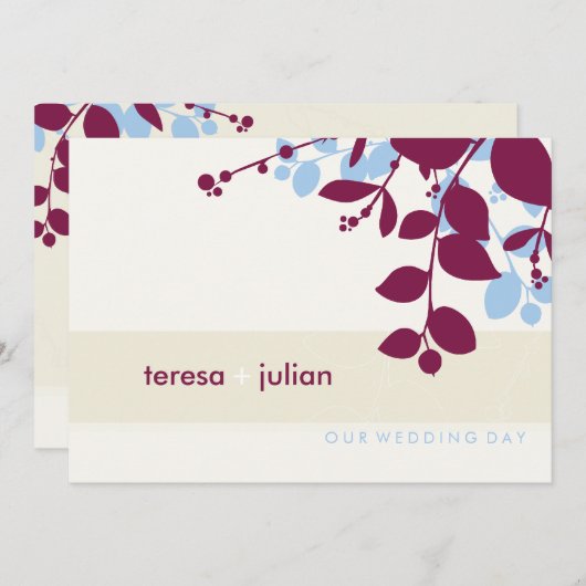 051-Tonya: bruiloft nodigt 1 uit Kaart (Voorkant / Achterkant)