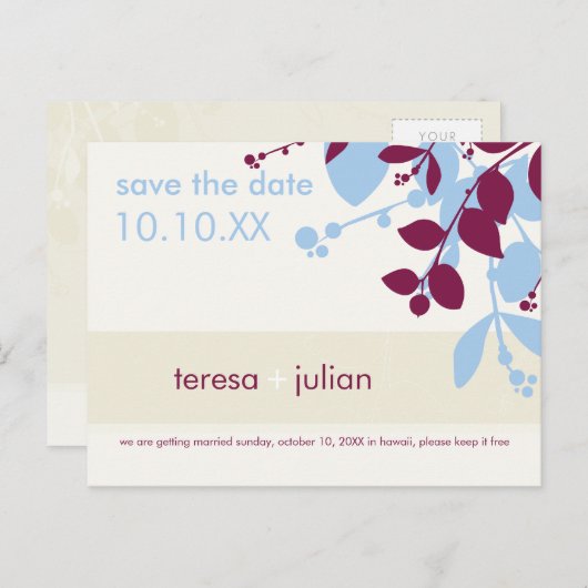 051 Tonya :: SAVE THE DATE :: native Aankondigingskaart (Voorkant / Achterkant)