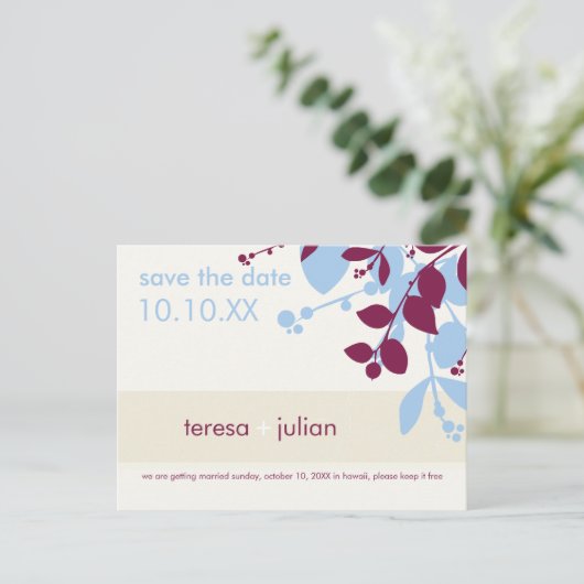 051 Tonya :: SAVE THE DATE :: native Aankondigingskaart (Staand voorkant)