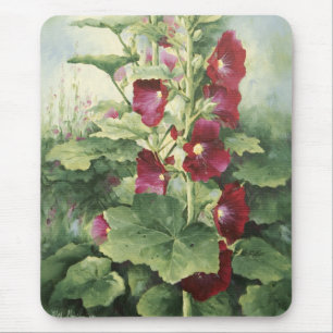 0536 Bourgogne Hollyhocks Mousepad Muismat