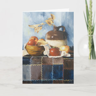 0541 Apple Crockery Still Life Birthday Card Kaart