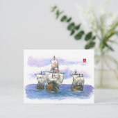 (057) La Nina, La Pinta, Santa Maria Sailships Briefkaart (Staand voorkant)
