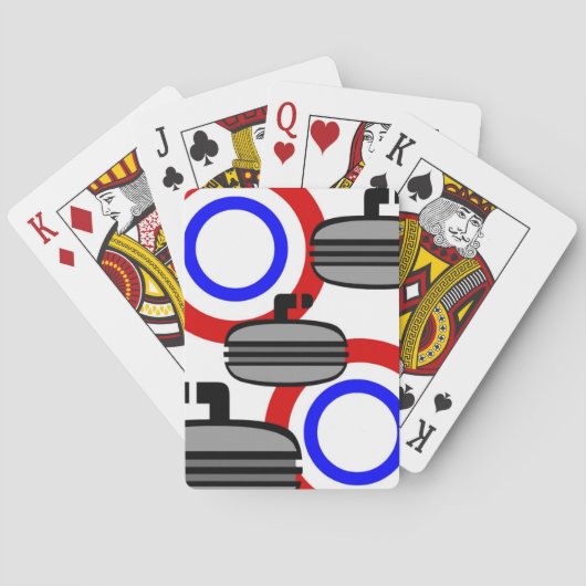 059 KRULLENDE ZWARTE RODE KONINGSBLAUWEN WITTE SPEELKAARTEN (Achterkant)