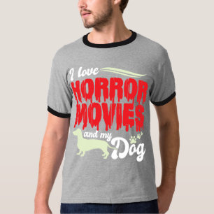 05.Horror-film Ik hou van horrorfilms en mijn hond T-shirt