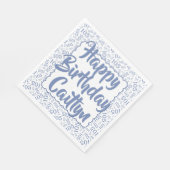 05 Verjaardag Nummer Patroon Scallops Blauw/Wit Servet (Hoek)