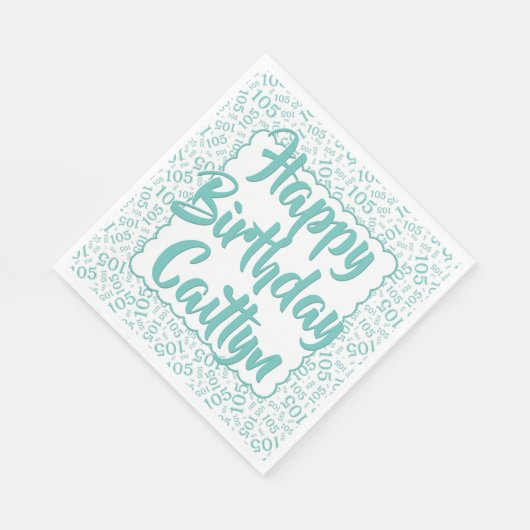 05 Verjaardagsnummer Patroon Scallops Blauwgroen/w Servet (Hoek)