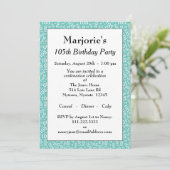 05e verjaardagsfeestje Blauwgroen/wit nummerpatroo Kaart (Staand voorkant)