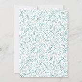 05e verjaardagsfeestje Blauwgroen/wit nummerpatroo Kaart (Achterkant)
