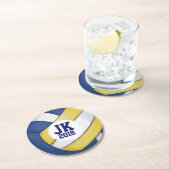 05of12 verwijderbare volleybalpartij ronde kartonnen onderzetter (Insitu)