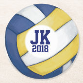 05of12 verwijderbare volleybalpartij ronde kartonnen onderzetter (Voorkant)