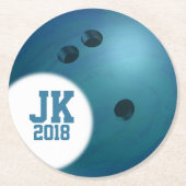 05of12 Wegwerp Bowling Ball Custom Party Ronde Kartonnen Onderzetter (Voorkant)