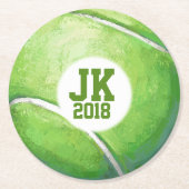 05of12 Wegwerp Tennisbal partij Ronde Kartonnen Onderzetter (Voorkant)