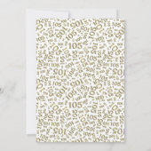 05th verjaardagsfeestje goud/wit nummerpatroon kaart (Achterkant)