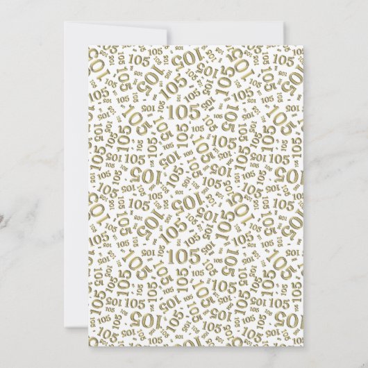 05th verjaardagsfeestje goud/wit nummerpatroon kaart (Achterkant)